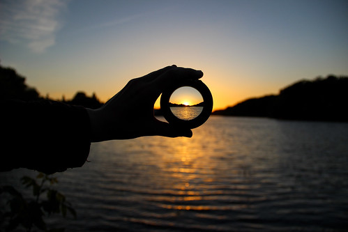 sunset lake lens focus potsdam griebnitzsee