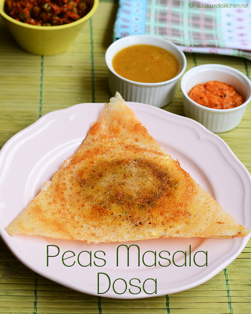 peas masala dosa recipe (green peas masala dosa)