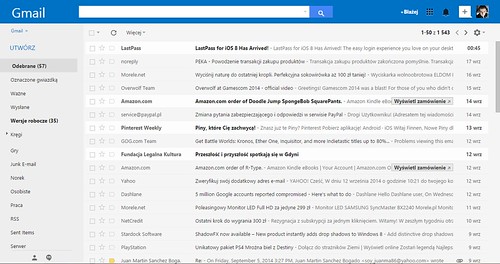 Gmail upodobniony do Outlook.com za pomocą Stylish