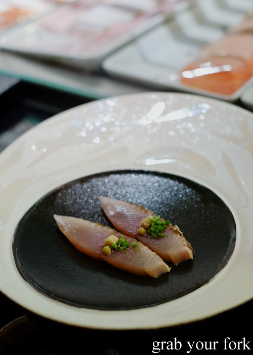 Hay smoked bonito sashimi at Sokyo at The Star, Pyrmont