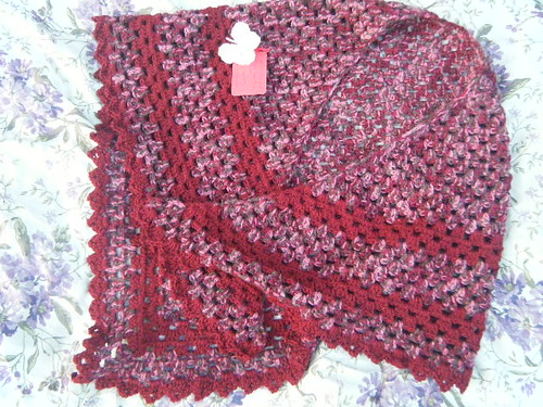 Shawl made by Fiona thank you.