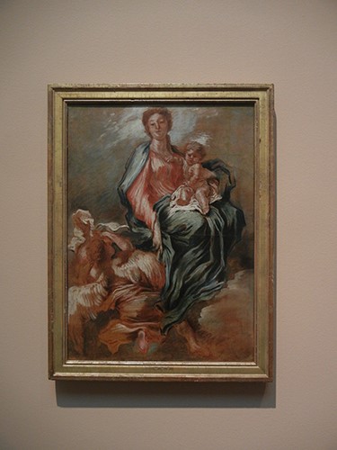 DSCN1214 _ Madonna and Child in Glory with an Angel, c 1654-55, Giovanni Benedetto Castiglione, Blanton Museum