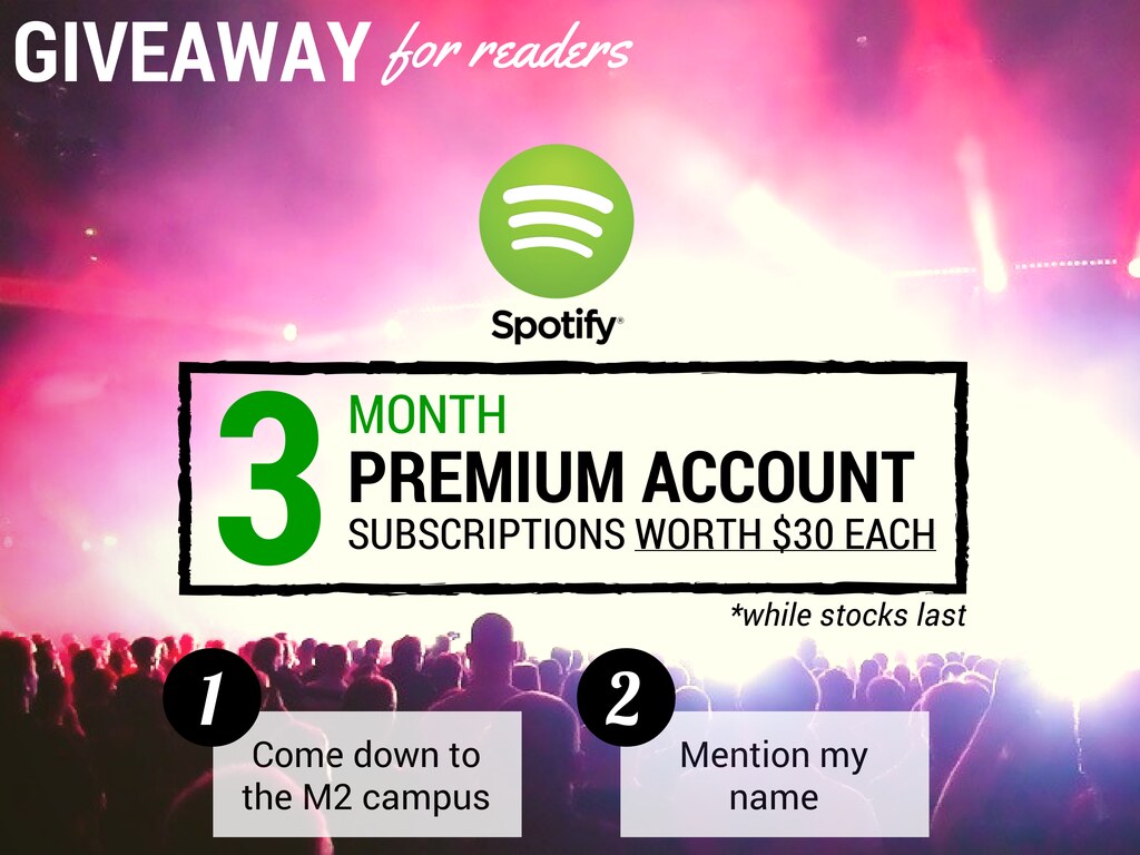 Just visit the M2 Academy campus to get a 3-month premium Spotify Account for free