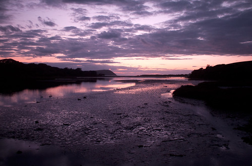 pink sunset sea sky beach wales night clouds canon river twilight purple estuary newport pembrokeshire nevern 550d