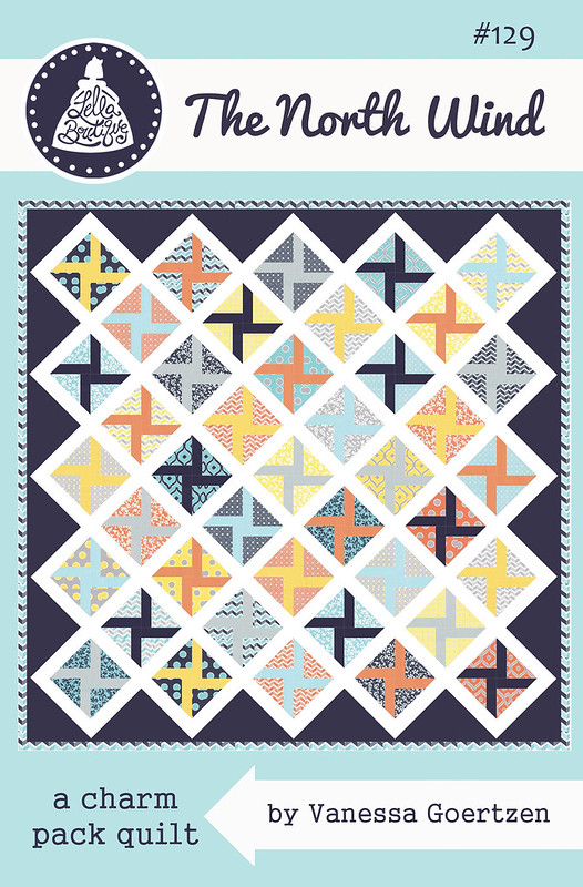 The North Wind charm pack quilt PDF pattern. Fabric is Mixologie by Studio M for Moda Fabrics.