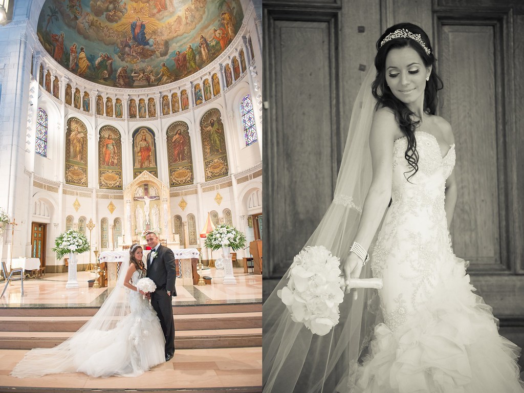 Maria + Joseph | romantic elegant white wedding | bridal headpiece an jewelry - Bridal Styles Boutique | wedding dress - Mark Zunino | photographer - Angelic Photo-007
