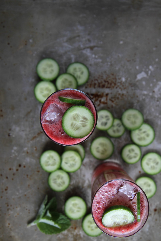 Blackberry Mint Cucumber Tequila Coolers