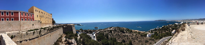 Looking south from atop Old Town Ibiza