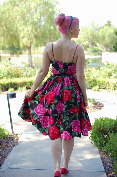 Bernie Dexter Scallop Dress in Luscious Rose print 003