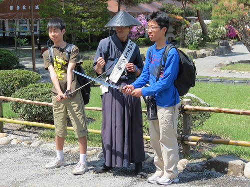 Some guys posing at Matsumoto Castle