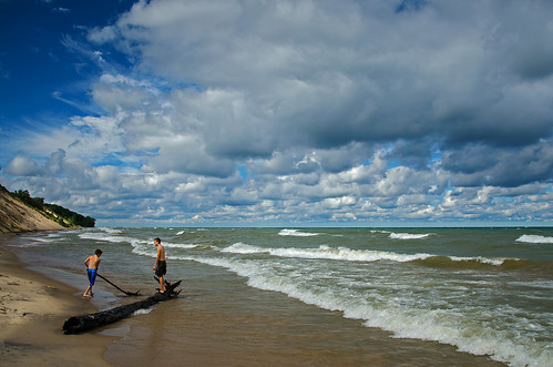 lake beach clouds log waves wind michigan dunes great lakes indiana national shore lakeshore