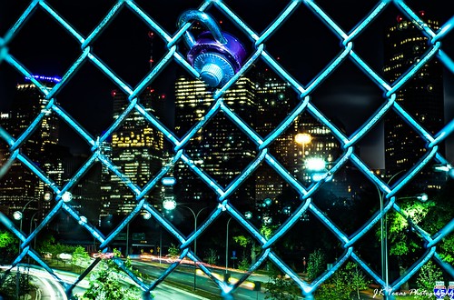 downtownhouston texas nightlandscape longexposure 50mm nikond700 nikon houston skyline night fence eleanortinsleypark allenparkway