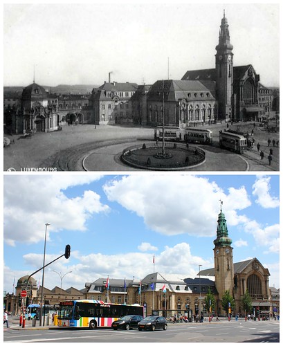 Luxembourg Gare, then and now