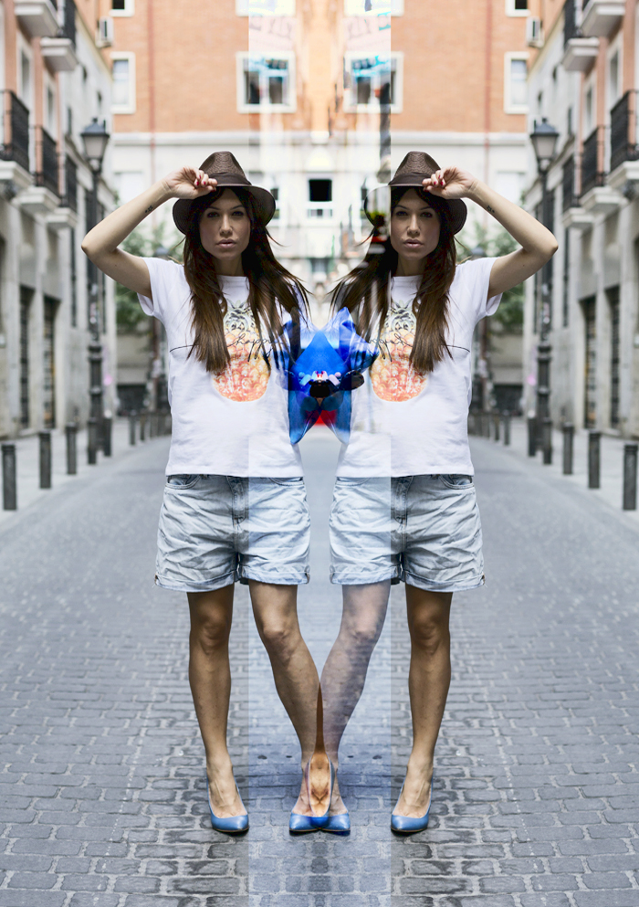 street style barbara crespo be happy tshirt a bicyclette fashion blogger outfit blog de moda