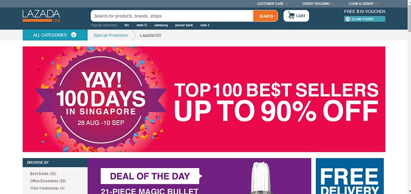 LAZADA 100th Celebration - Top 100 Sellers At Best Price & Vouchers Giveaway