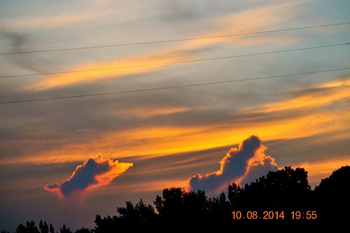 sunset sky sun clouds geese