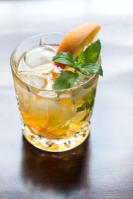 peach mint old fashioned