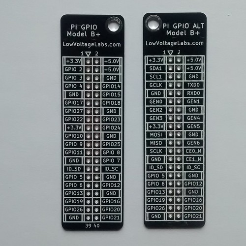 Pi GPIO Plus reference card from Low Voltage Labs