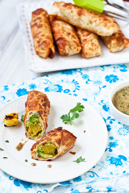 Avocado and Grilled Pineapple Eggrolls
