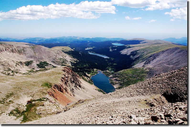 Lake Isabelle and Long Lake from the Peak of Shoshoni before