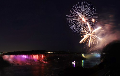 show blue light summer fall water colors up june night waterfall rainbow long exposure colours veil view fireworks dusk side firework canadian niagra falls american waterfalls hour horseshoe lit bridal friday viewing nite 2014
