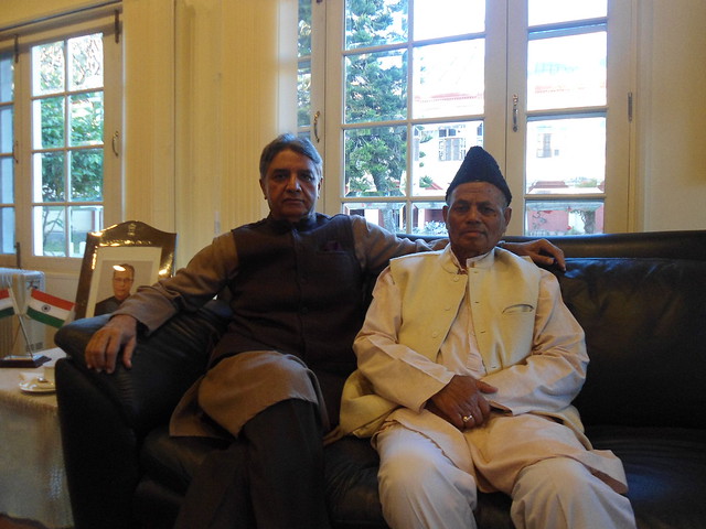 V.K. Duggal (L) with Rajya Sabha MP of Manipur Haji Abdul Salam at Raj Bhavan