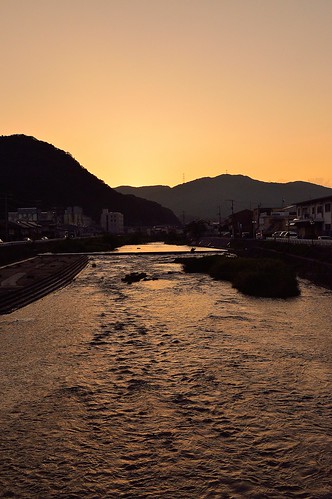 sunset japan river 夕景 川 岡山 新見