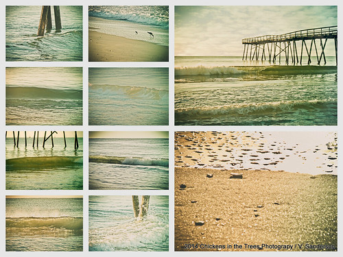 ocean morning collage sunrise vintage pier seaside surf waves lofi northcarolina retro atlantic shore 13 wrightsvillebeach shorebirds oceanic hss