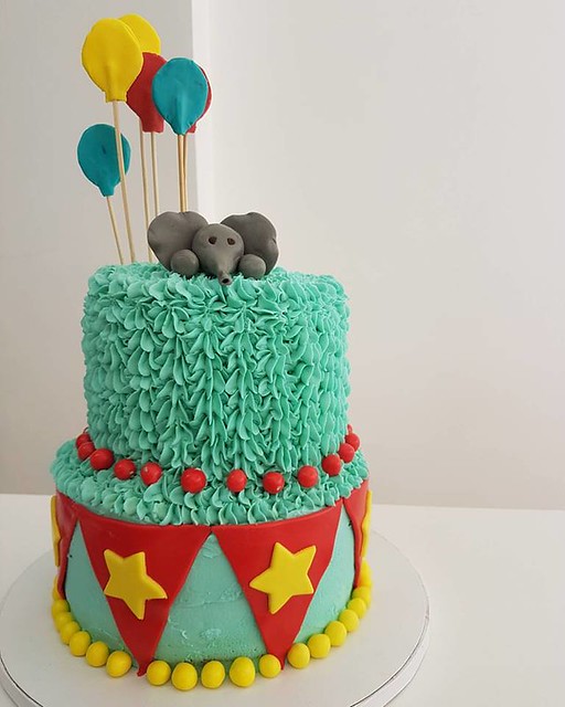 A Bright & Fun Circus Themed Christening Cake by Mikaella Zavrou of Mikaella sweets