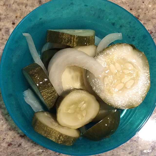 Day 5, #Whole30 - snack (garlic pickles)