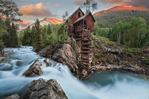 sunset summer mountain mill silver river town colorado mine crystal ghost marble wilderness
