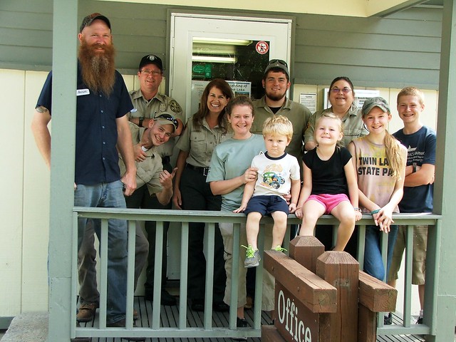 Camp Host family with Twin Lakes State Park staff