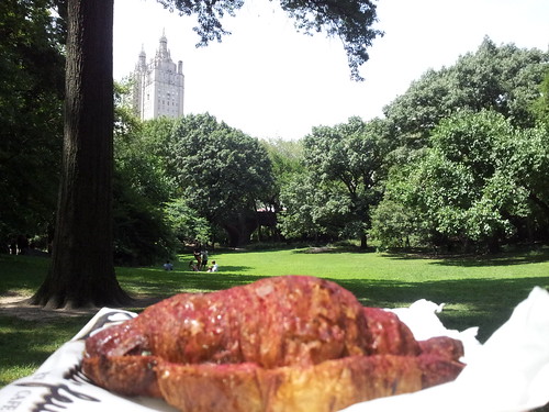 Raspberry Almond Croissant in Central Park