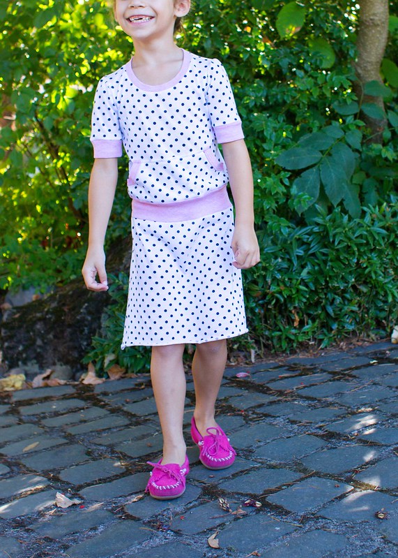 polkadot and pink joey dress