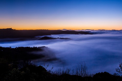 blue orange cloud mountains fog sunrise high country victorian victoria clear rolling