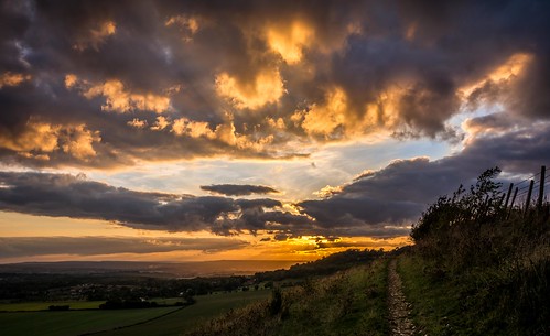 sunset summer england clouds fence kent dramatic northdowns maidstone thurnham sigma1020f456 d7100