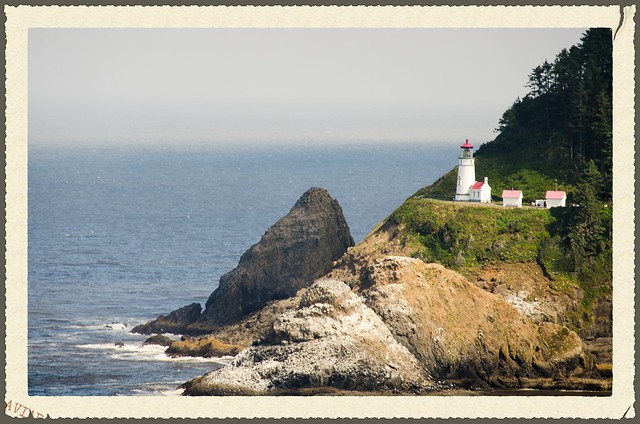Heceta Head Lighthouse from Sea Lion Cave