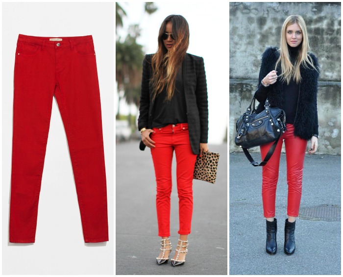 pantalones rojos