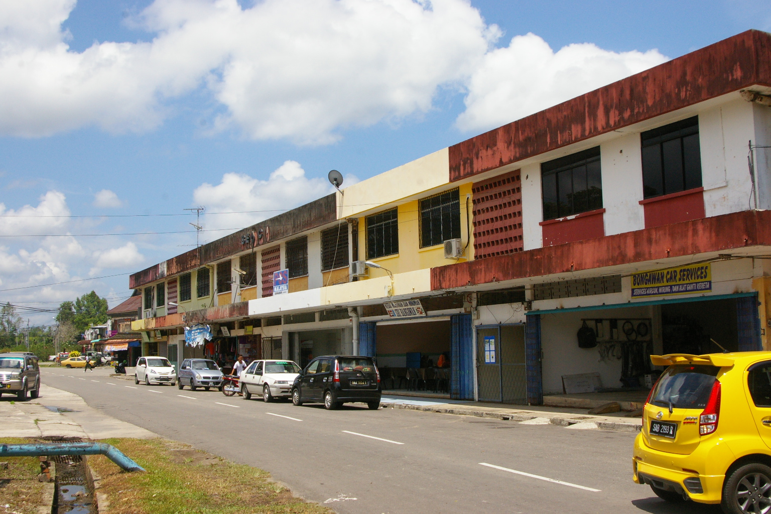 Shops near Bongawan Station, Bongawan town, West Coast Division, Malaysia April 30,2014