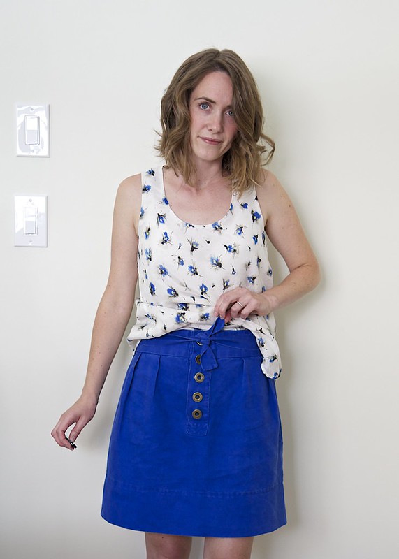 Linen Wiksten skirt with placket