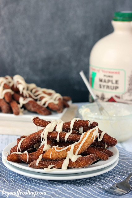 Cinnamon Sugar Donut Fries with a brown butter maple glaze