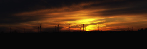 sunset sky nature windmill landscape