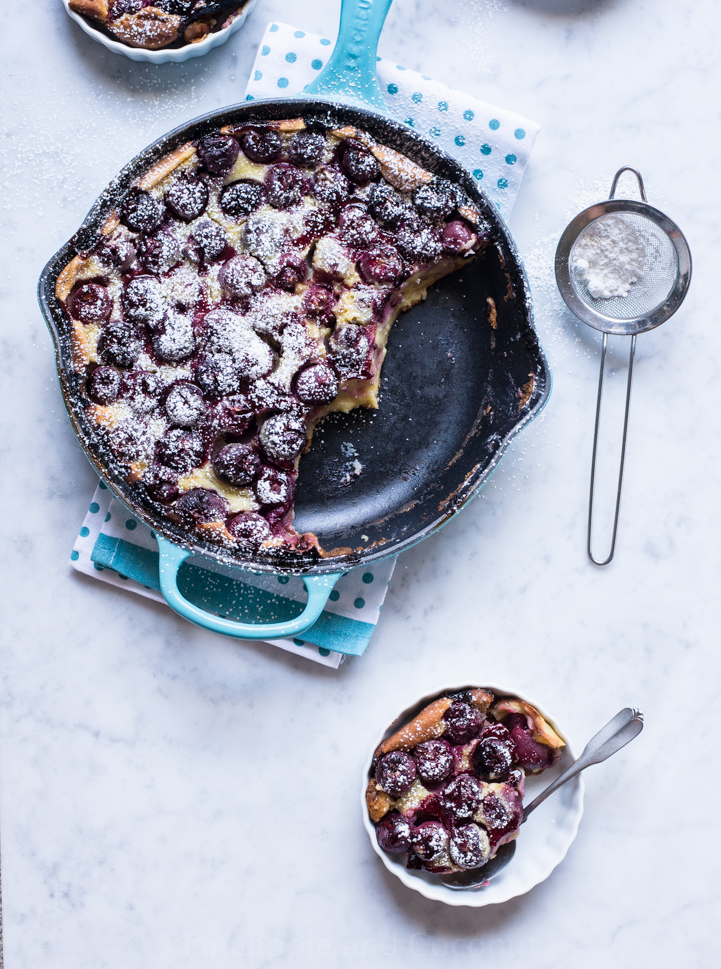 Boozy Cherry Clafoutis for Bastille Day www.pineappleandcoconut.com #HolidayFoodParty