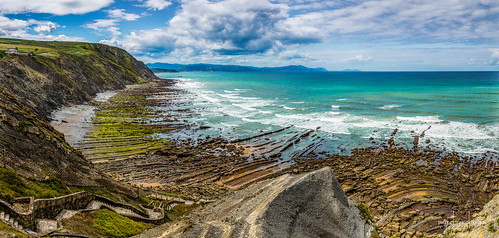 sea panorama españa seascape beach water landscape rocks panoramica pan bizkaia euskadi barrika flysch worldtraveler playadebarrika
