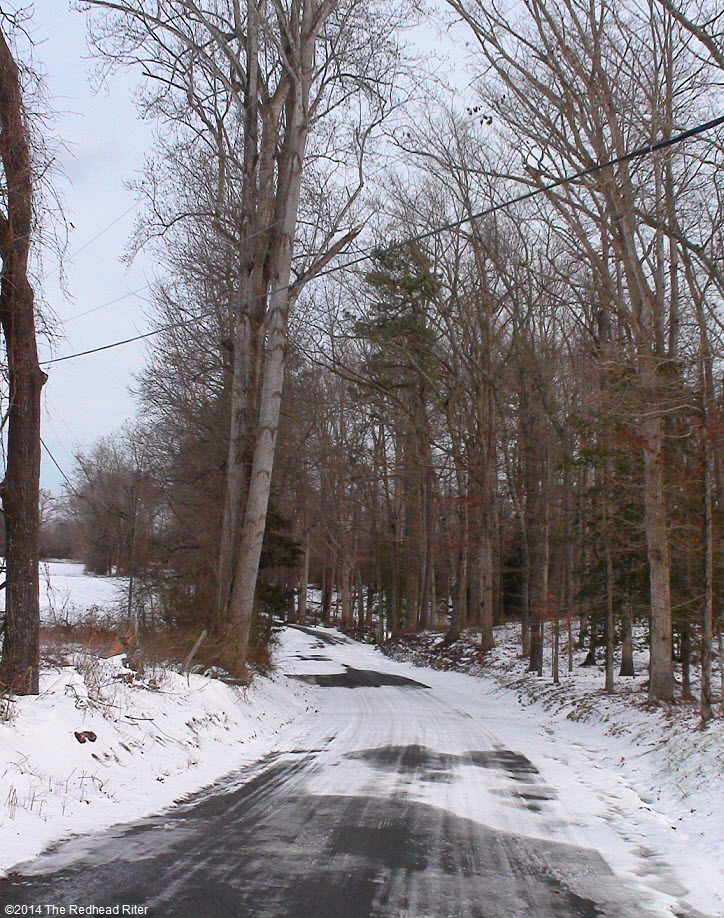 snowy icy road path virginia