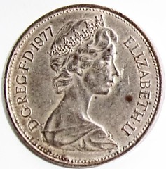 Silver-Plated 1977 Two Pence