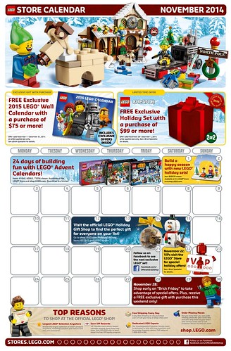 LEGO November 2014 Store Calendar