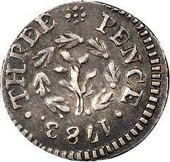 1783 Chalmers Threepence reverse