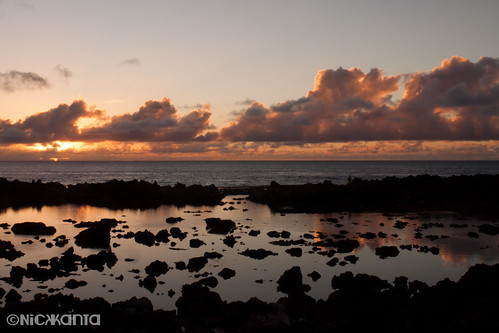 ocean sunset summer sky color reflection beach water silhouette clouds hawaii nikon rocks oahu d90 outdoorphotography tamron1750 hawaianislands