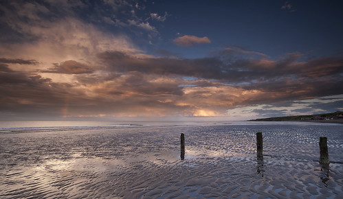 morning beach clouds sunrise dawn northumberland ripples northeast groynes berwickupontweed spittal d90 elidor